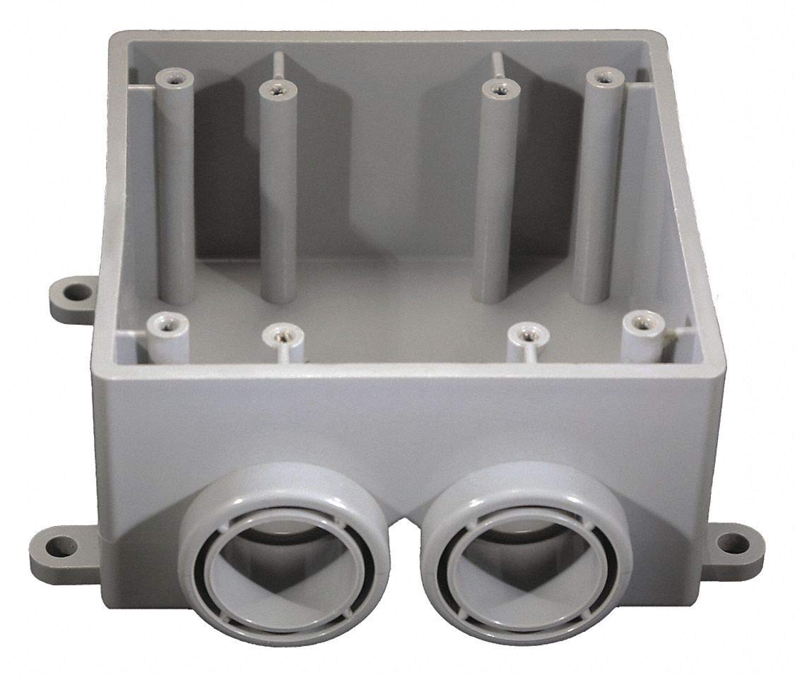げいしんBOX2 Cantex Weatherproof Electrical Box, 2-Gang, 2-Inlet, PVC - 5133391